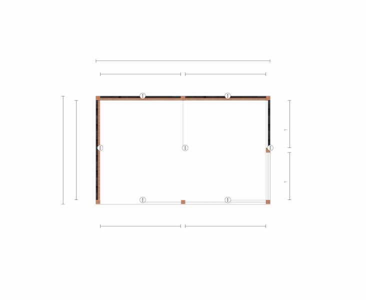 Trendhout Florence overkapping 650x425 cm Lariks/Douglas blank - Totaalpakket