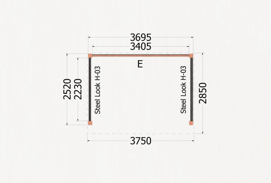 Buitenverblijf Refter XL 375x285 cm - Combinatie 1