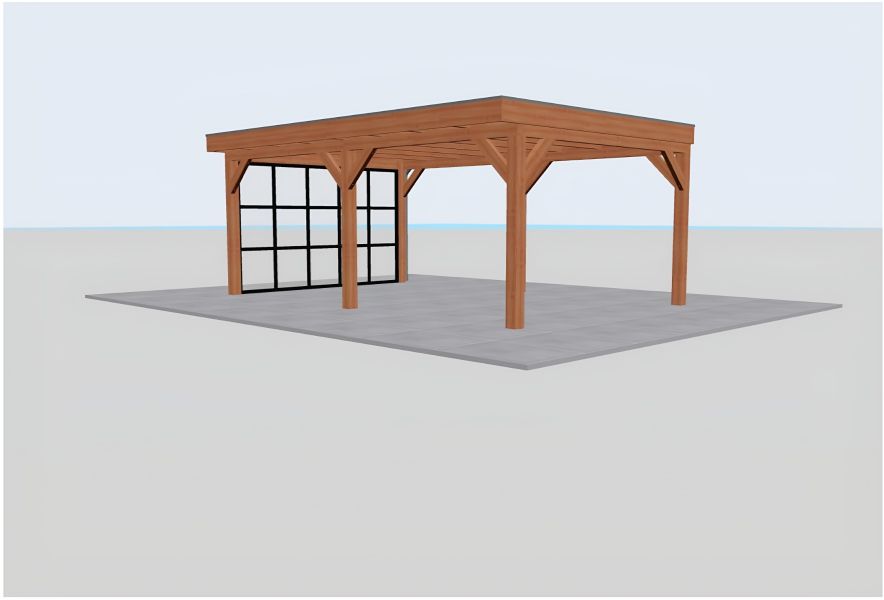 Trendhout Refter XL overkapping 600x400 cm - Totaalpakket
