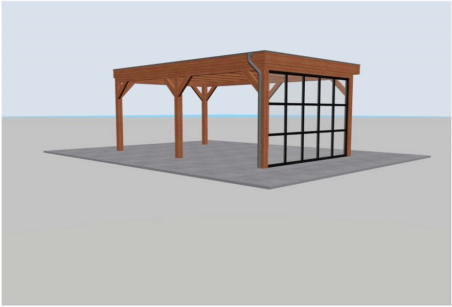 Trendhout Refter XL overkapping 600x400 cm - Totaalpakket
