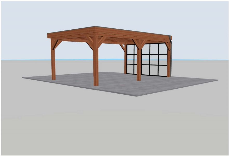 Trendhout Refter XL overkapping 600x400 cm - Totaalpakket