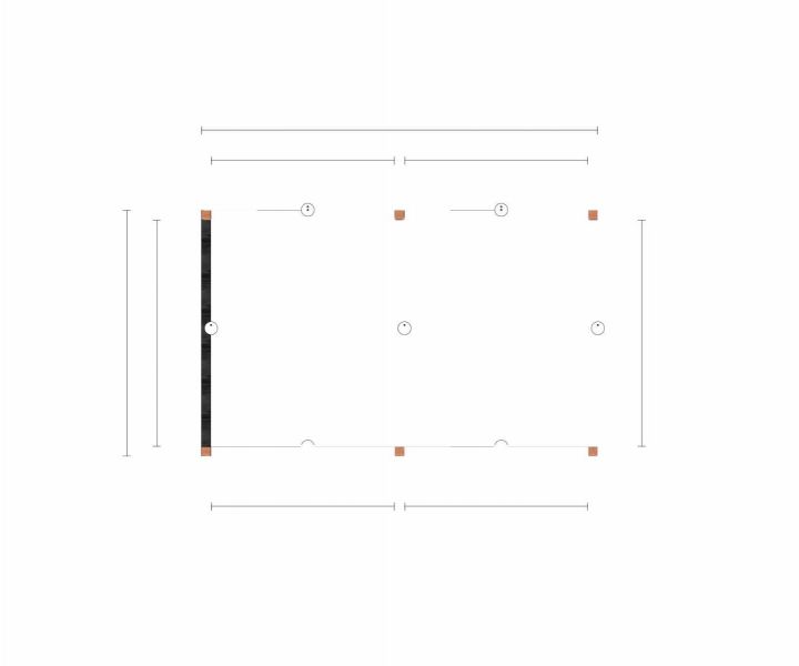 Trendhout Refter XL overkapping 600x400 cm - Totaalpakket