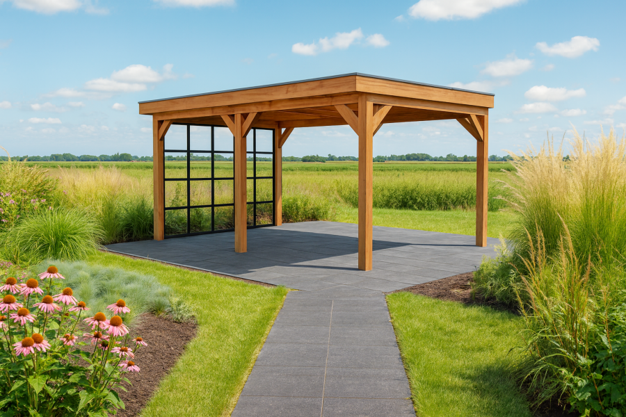 Trendhout Refter XL overkapping 600x400 cm - Totaalpakket