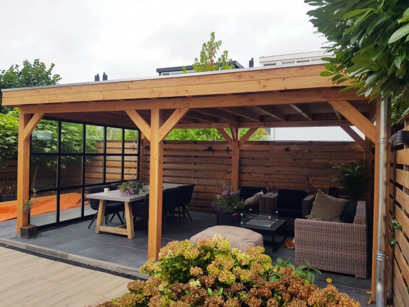 Trendhout Refter XL overkapping 600x400 cm - Totaalpakket