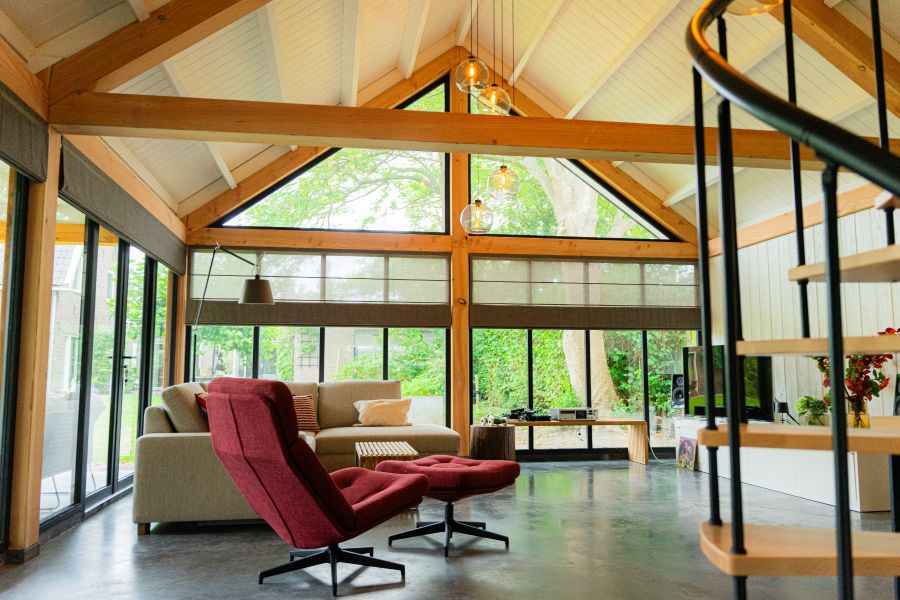 Buitenverblijf Zadeldak XXL 1145x700 cm + veranda 350 cm - Oud-Beijerland