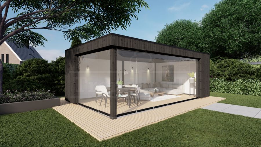 Trendhout Buitenverblijf Capri 610x425 - Plat dak model rechts
