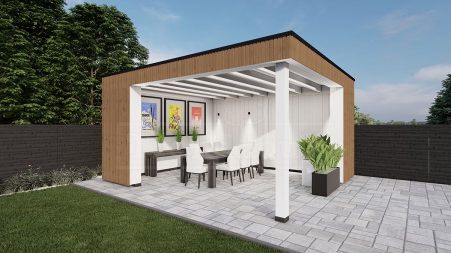Trendhout Buitenverblijf Capri 610x425 - Plat dak model rechts