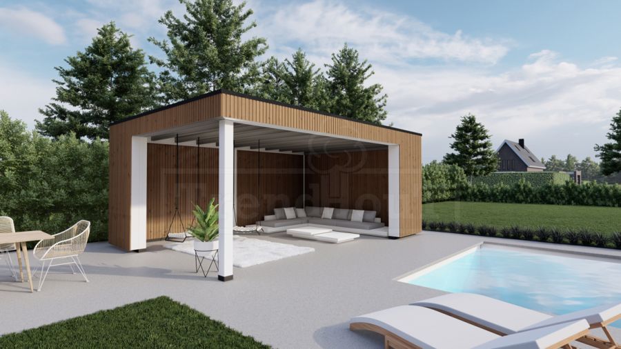 Trendhout Buitenverblijf Capri 610x425 - Plat dak model rechts