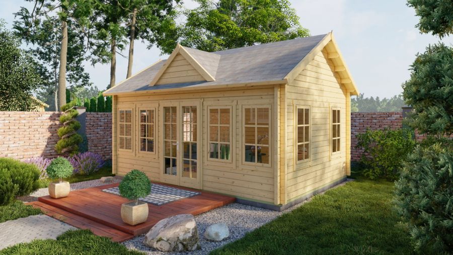Tuindeco Clockhouse Blokhut Trevor 70 mm 550x400 cm 70 mm vuren honing geïmpregneerd