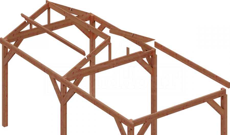 Trendhout Overkapping Zadeldak Betula 750x415 cm
