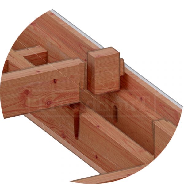 Trendhout Buitenverblijf Verona 750x335 cm - Plat dak model rechts