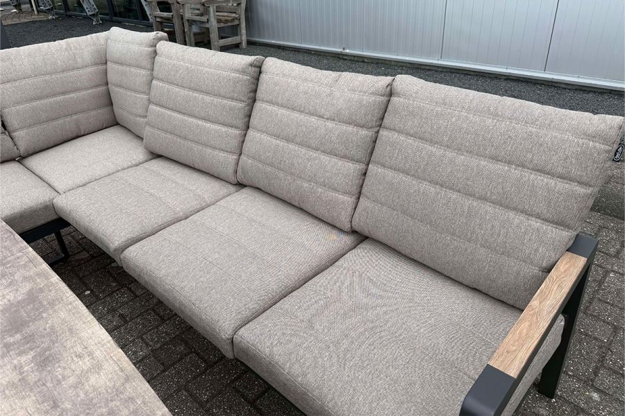 Cornerset Donna 3-delig – Aluminium met Taupe Kussens