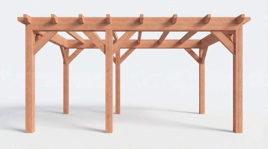 Bouwpakket overkapping 524x346 cm fijnbezaagd Douglas