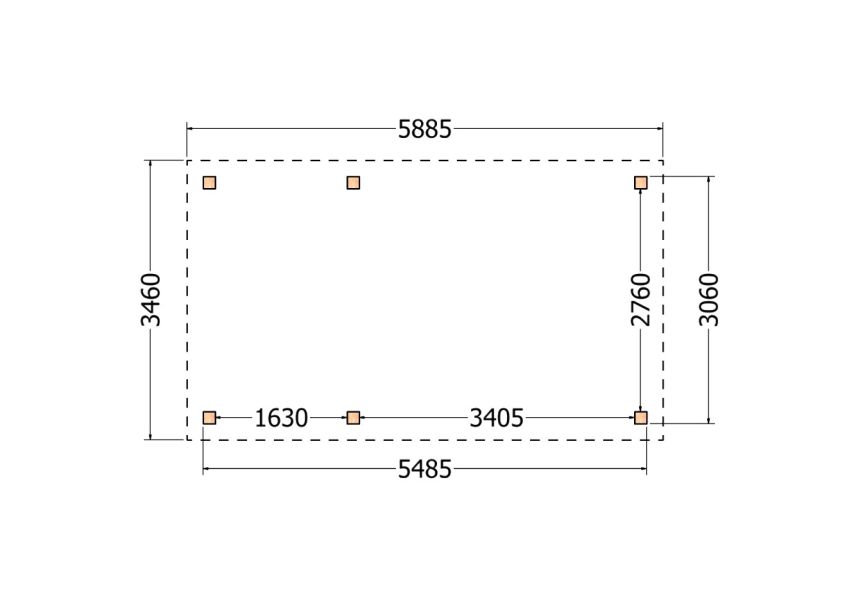 Bouwpakket overkapping 588,5x346 cm fijnbezaagd Douglas