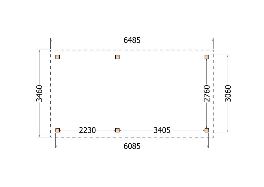 Bouwpakket overkapping 648,5x346 cm fijnbezaagd Douglas