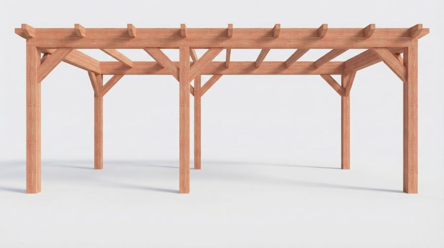 Bouwpakket overkapping 648,5x346 cm fijnbezaagd Douglas
