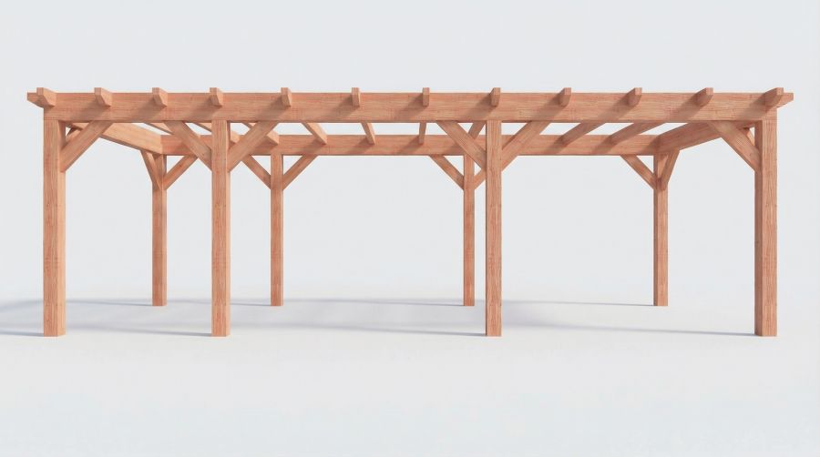 Bouwpakket overkapping 815x346 cm fijnbezaagd Douglas