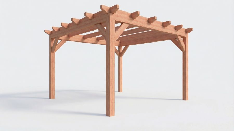 Bouwpakket overkapping 410,5x410,5 cm fijnbezaagd Douglas