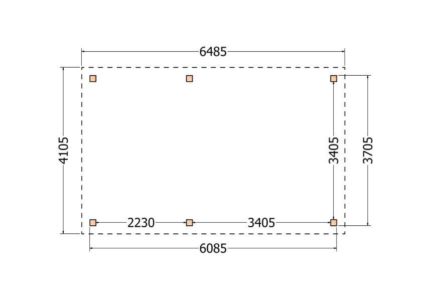 Bouwpakket overkapping 648,5x410,5 cm fijnbezaagd Douglas