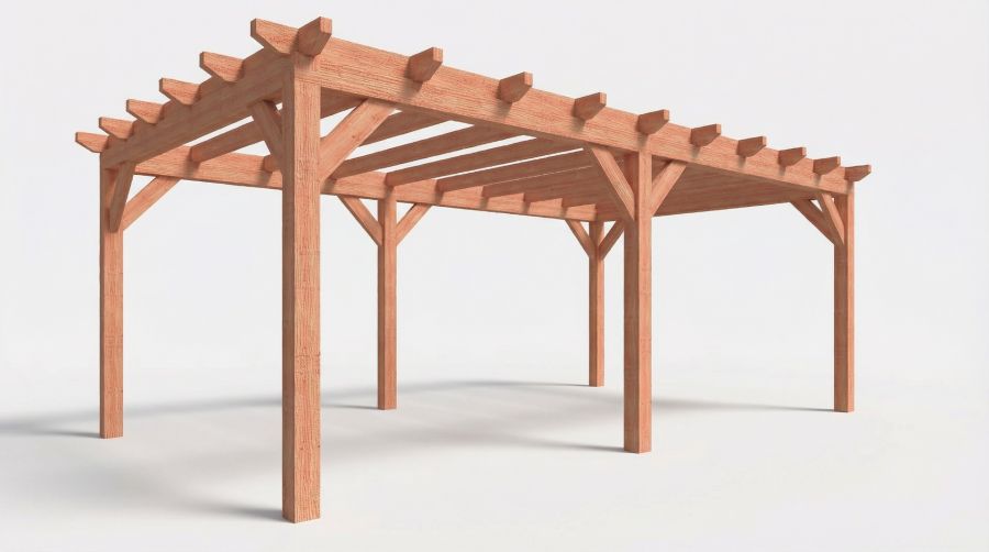 Bouwpakket overkapping 701,5x410,5 cm fijnbezaagd Douglas