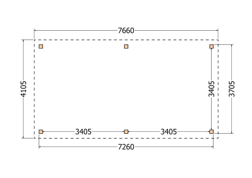 Bouwpakket overkapping 766x410,5 cm fijnbezaagd Douglas