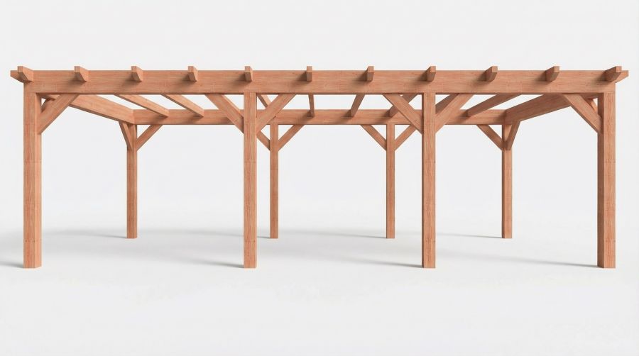 Bouwpakket overkapping 886,5x410,5 cm fijnbezaagd Douglas