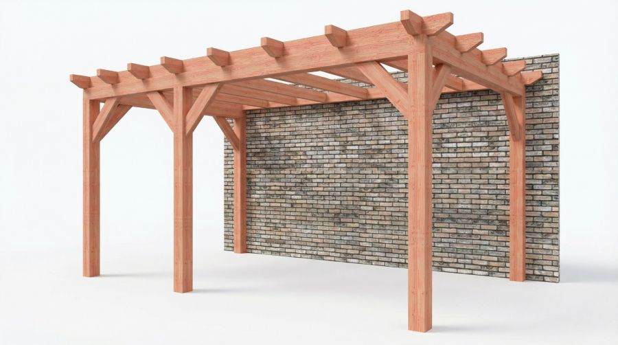 Bouwpakket aanbouwveranda 524x326 cm rechts fijnbezaagd Douglas