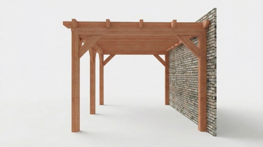 Bouwpakket aanbouwveranda 588,5x326 cm links fijnbezaagd Douglas