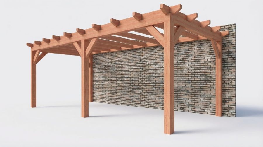 Bouwpakket aanbouwveranda 701,5x326 cm rechts fijnbezaagd Douglas