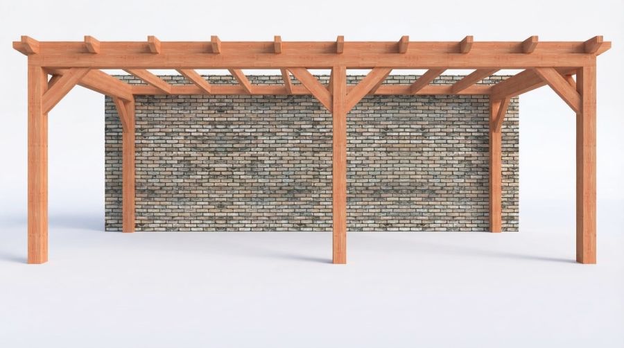 Bouwpakket aanbouwveranda 701,5x326 cm rechts fijnbezaagd Douglas