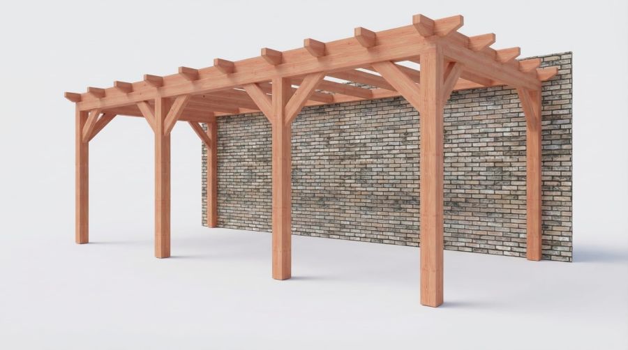 Bouwpakket aanbouwveranda 766x326 cm fijnbezaagd Douglas