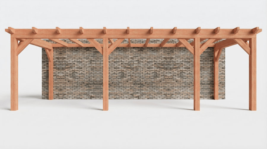 Bouwpakket aanbouwveranda 815x326 cm rechts fijnbezaagd Douglas