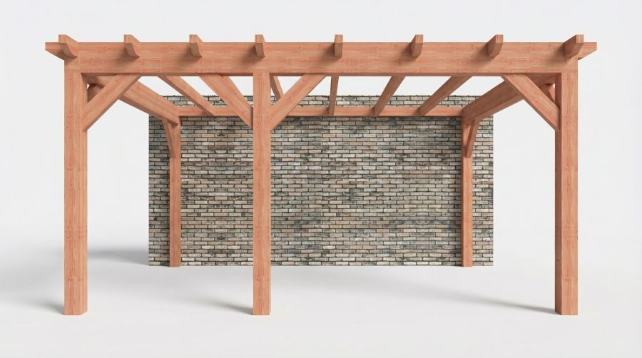 Bouwpakket aanbouwveranda 524x390,5 cm links fijnbezaagd Douglas