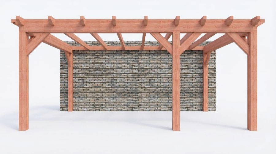 Bouwpakket aanbouwveranda 588,5x390,5 cm rechts fijnbezaagd Douglas