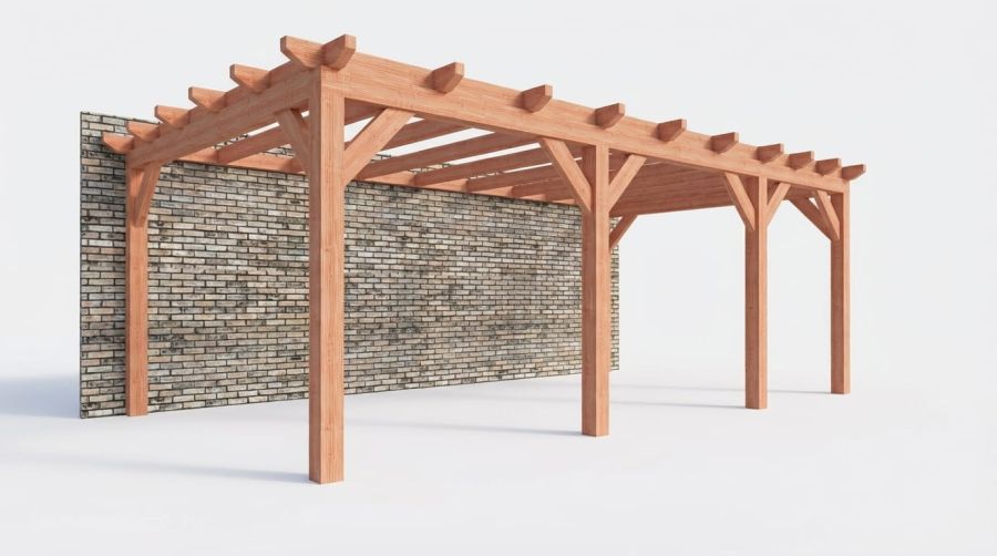 Bouwpakket aanbouwveranda 709x390,5 cm rechts fijnbezaagd Douglas