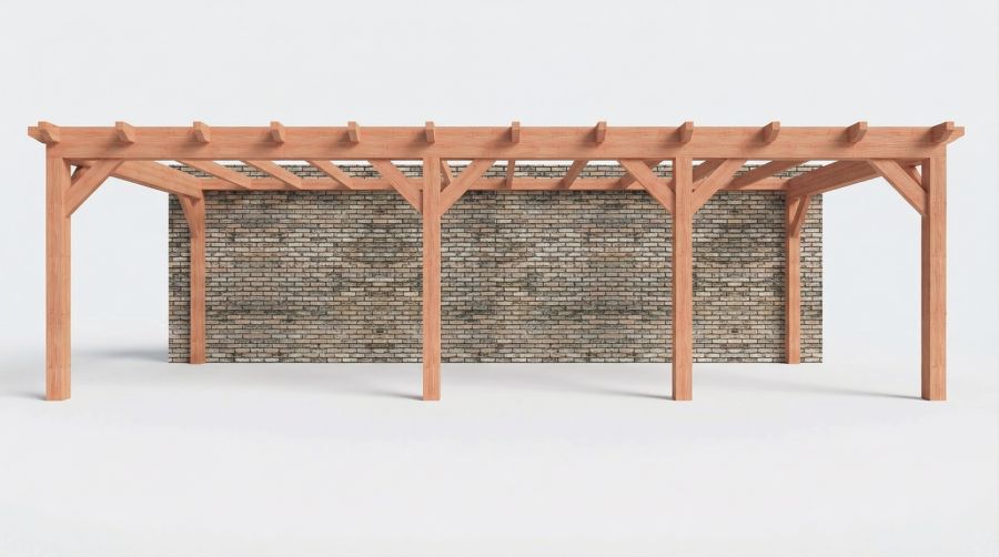 Bouwpakket aanbouwveranda 886,5x390,5 cm links fijnbezaagd Douglas