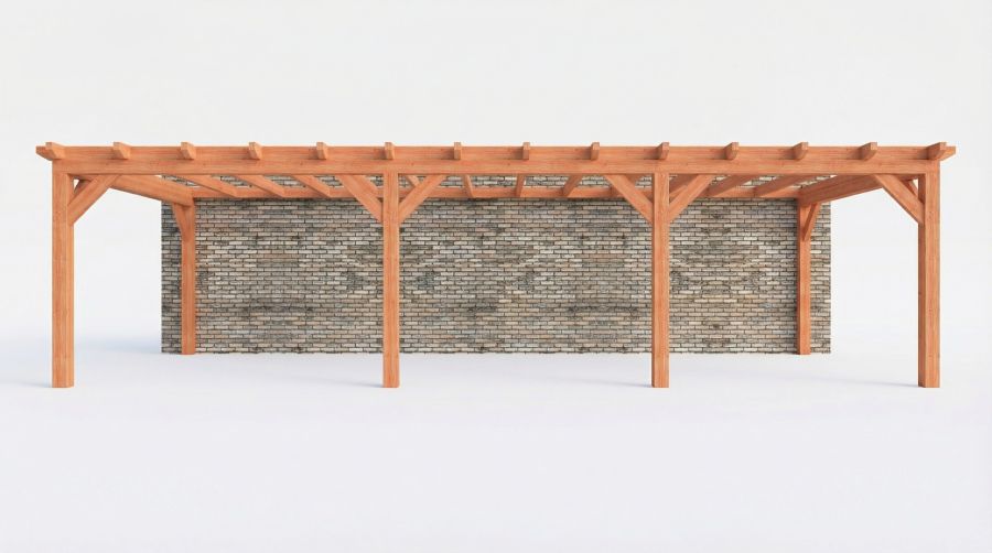 Bouwpakket aanbouwveranda 992,5x390,5 cm links fijnbezaagd Douglas