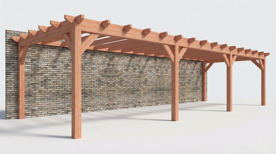 Bouwpakket aanbouwveranda 1121,5x390,5 cm fijnbezaagd Douglas