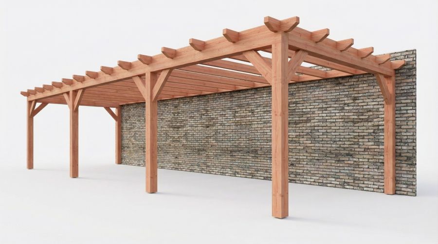 Bouwpakket aanbouwveranda 1219x390,5 cm fijnbezaagd Douglas
