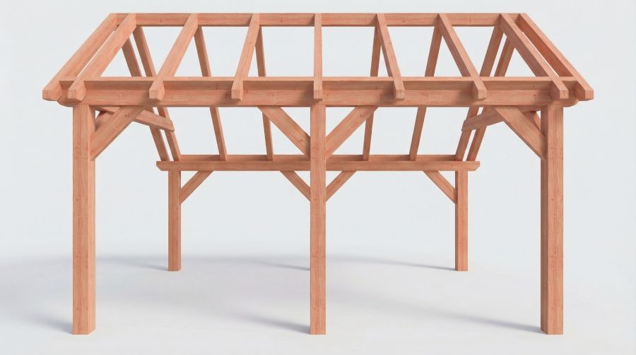 Bouwpakket kapschuur 531x346 cm fijnbezaagd Douglas