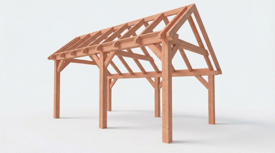 Bouwpakket kapschuur 584x346 cm fijnbezaagd Douglas