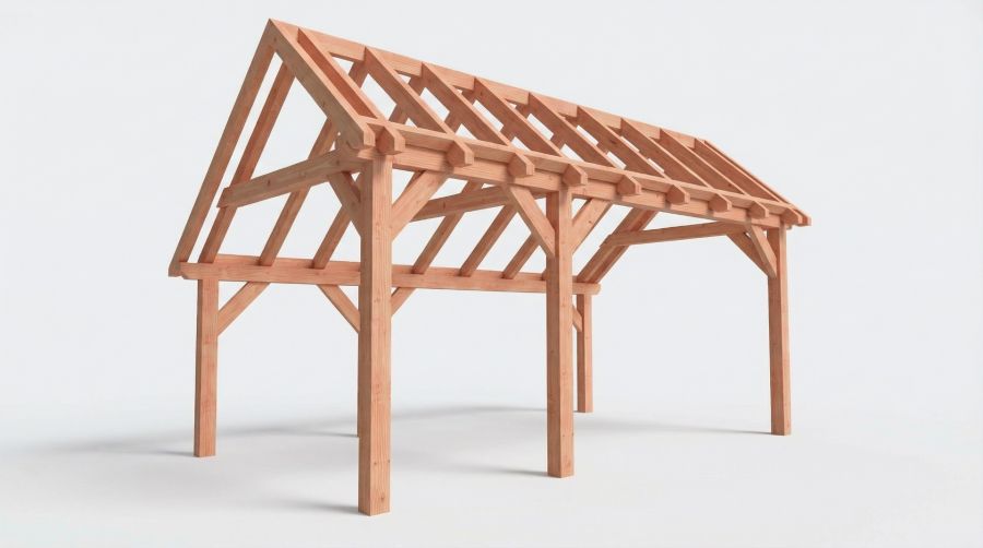 Constructiepakket kapschuur 588,5x346 cm fijnbezaagd Douglas
