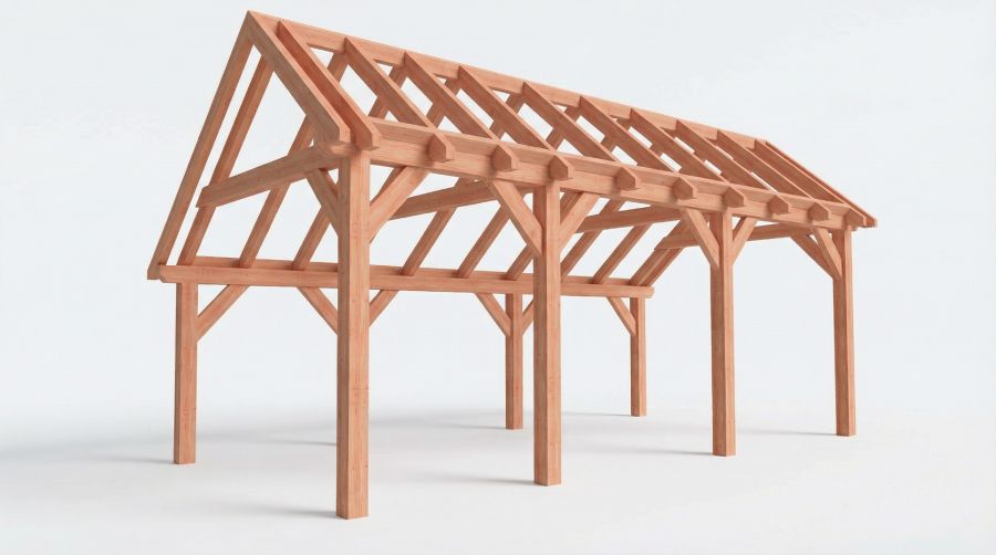 Bouwpakket kapschuur 709x346 cm fijnbezaagd Douglas