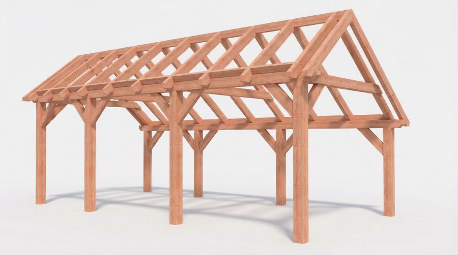 Bouwpakket kapschuur 709x346 cm fijnbezaagd Douglas