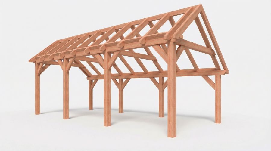 Bouwpakket kapschuur 769x346 cm fijnbezaagd Douglas