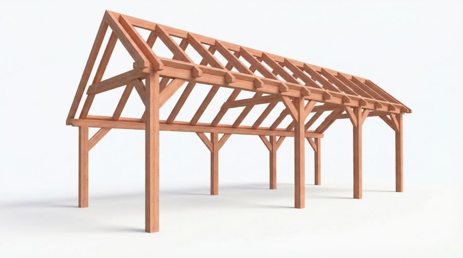 Bouwpakket kapschuur 886,5x346 cm fijnbezaagd Douglas
