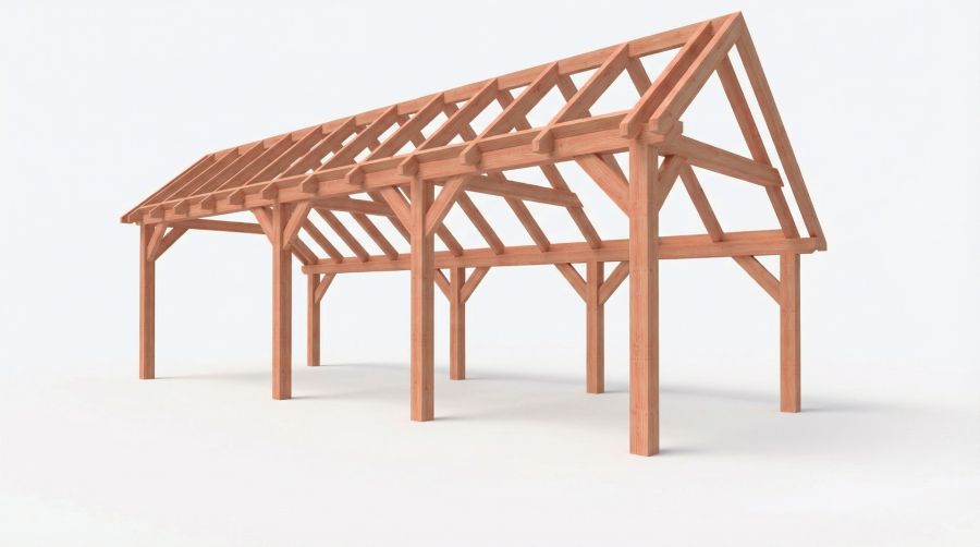 Bouwpakket kapschuur 886,5x346 cm fijnbezaagd Douglas