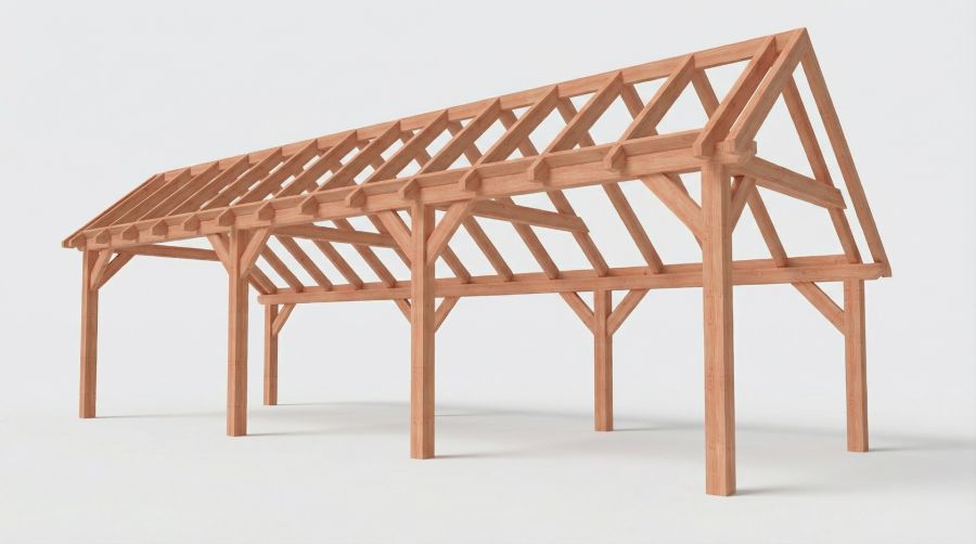 Bouwpakket kapschuur 992,5x346 cm fijnbezaagd Douglas