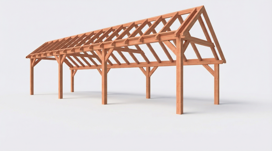Bouwpakket kapschuur 1121,5x346 cm fijnbezaagd Douglas