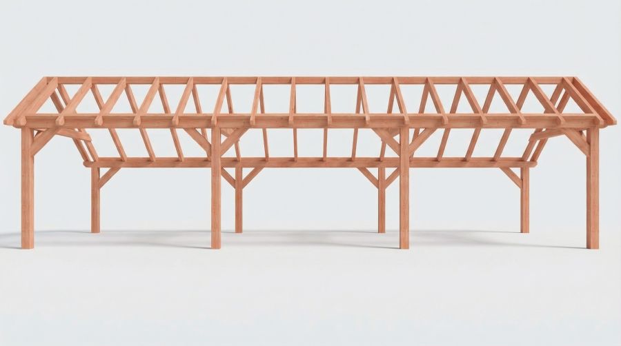 Bouwpakket kapschuur 1121,5x346 cm fijnbezaagd Douglas